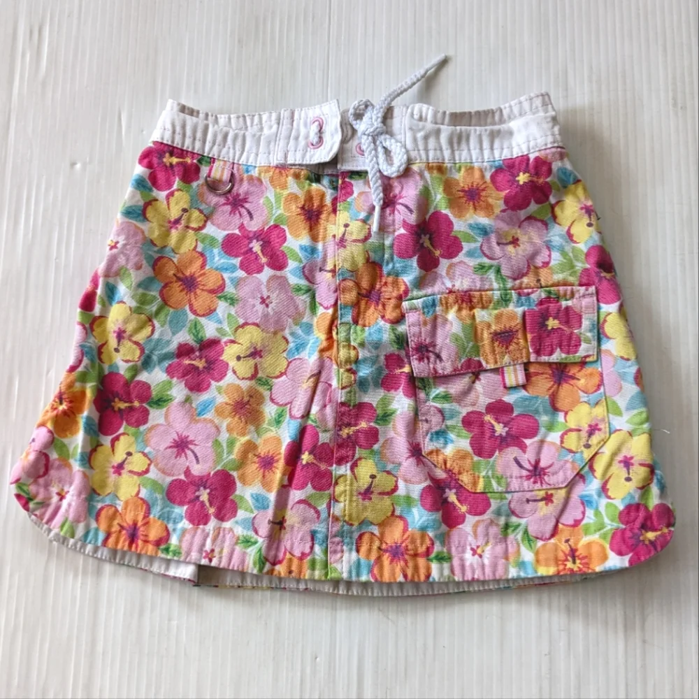 OSHKOSH girls pink floral skirt skort size 4